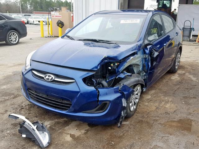 KMHCT4AE0GU017028 - 2016 HYUNDAI ACCENT SE BLUE photo 2