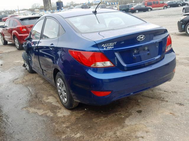 KMHCT4AE0GU017028 - 2016 HYUNDAI ACCENT SE BLUE photo 3