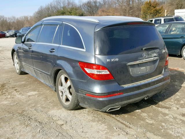 4JGCB2FE3BA127386 - 2011 MERCEDES-BENZ R 350 BLUE GRAY photo 3