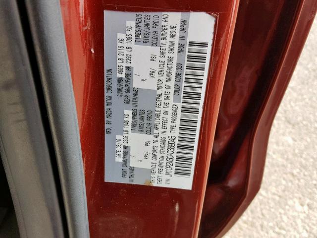 JM1CR2W30A0389045 - 2010 MAZDA 5 RED photo 10