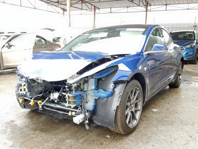 5YJ3E1EB2JF120349 - 2018 TESLA MODEL 3 BLUE photo 2