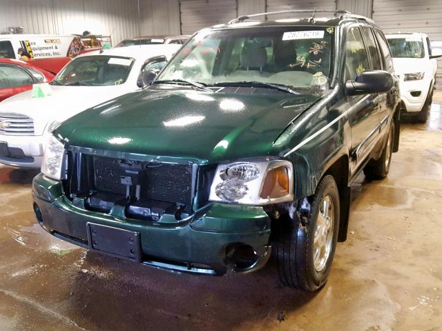 1GKDT13S142125163 - 2004 GMC ENVOY GREEN photo 2