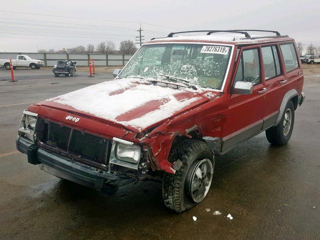 1J4FJ58S3NL221098 - 1992 JEEP CHEROKEE L RED photo 2