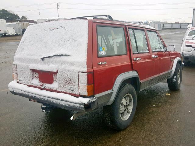 1J4FJ58S3NL221098 - 1992 JEEP CHEROKEE L RED photo 4