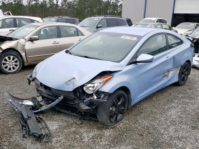 KMHDH6AE1DU015219 - 2013 HYUNDAI ELANTRA CO BLUE photo 2