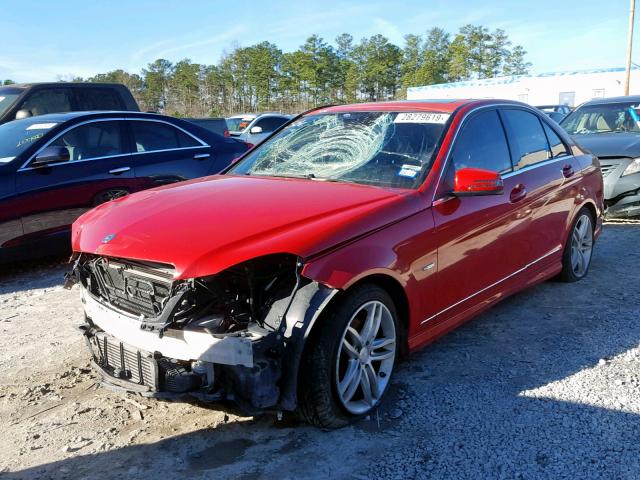 WDDGF4HB1CR215645 - 2012 MERCEDES-BENZ C 250 RED photo 2