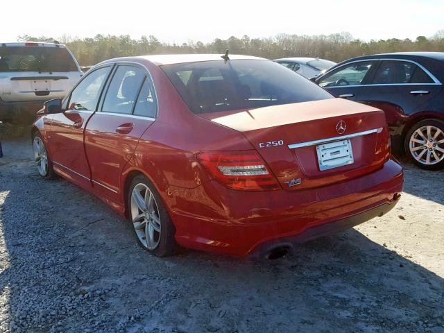 WDDGF4HB1CR215645 - 2012 MERCEDES-BENZ C 250 RED photo 3