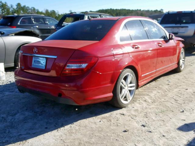 WDDGF4HB1CR215645 - 2012 MERCEDES-BENZ C 250 RED photo 4