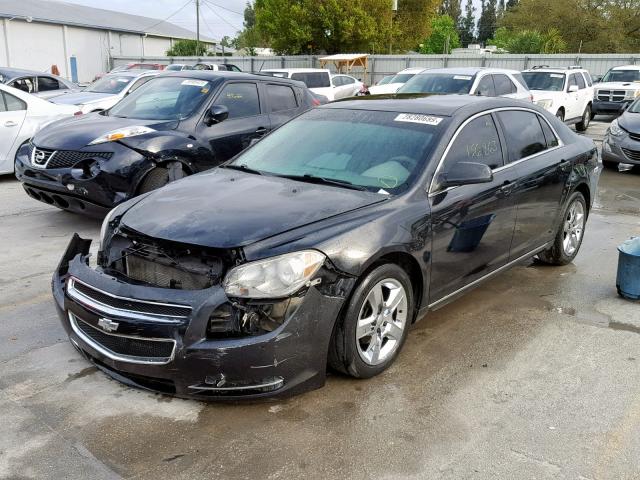 1G1ZC5EB5AF293858 - 2010 CHEVROLET MALIBU 1LT BLACK photo 2