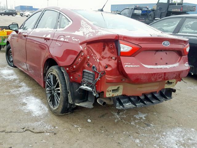 3FA6P0T96GR156690 - 2016 FORD FUSION SE 勃艮第红 照片 3