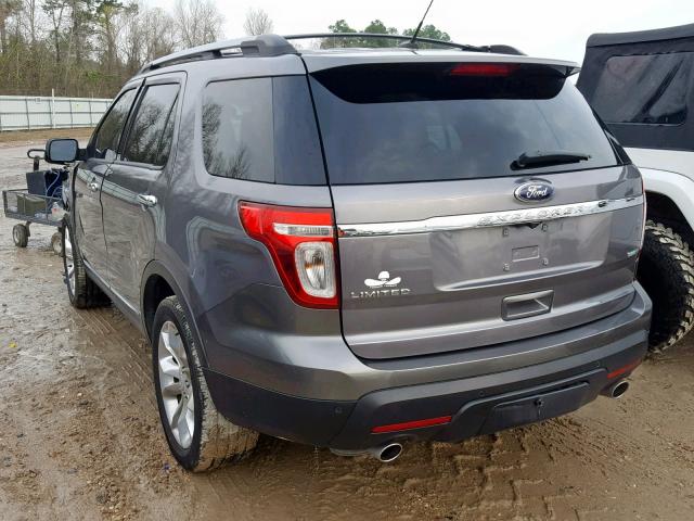 1FM5K8F87EGB89526 - 2014 FORD EXPLORER L GRAY photo 3