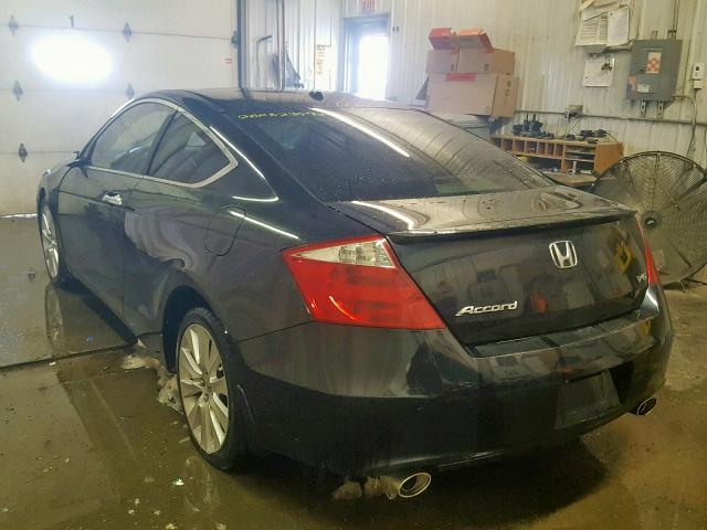 1HGCS22848A005263 - 2008 HONDA ACCORD EXL BLACK photo 3