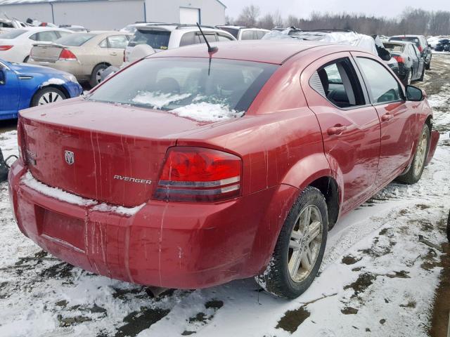 1B3CC1FB6AN230392 - 2010 DODGE AVENGER EX RED photo 4