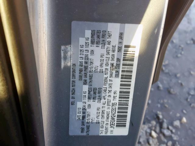 JM3ER2WM2A0330765 - 2010 MAZDA CX-7 SILVER photo 10