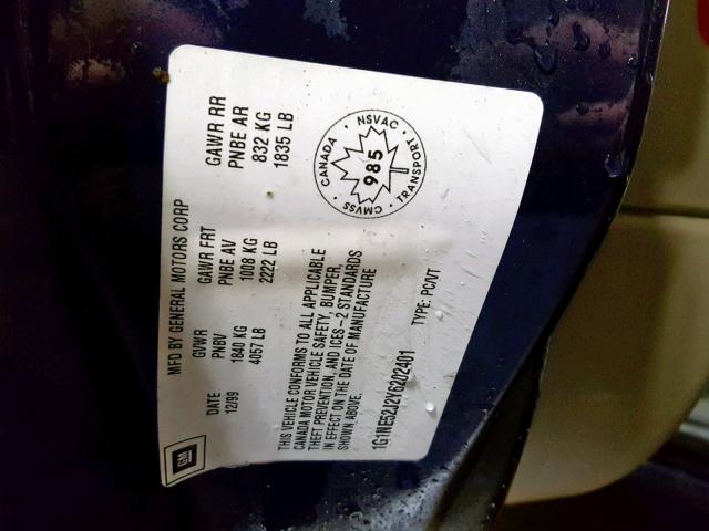 1G1NE52J2Y6202401 - 2000 CHEVROLET MALIBU LS BLUE photo 10