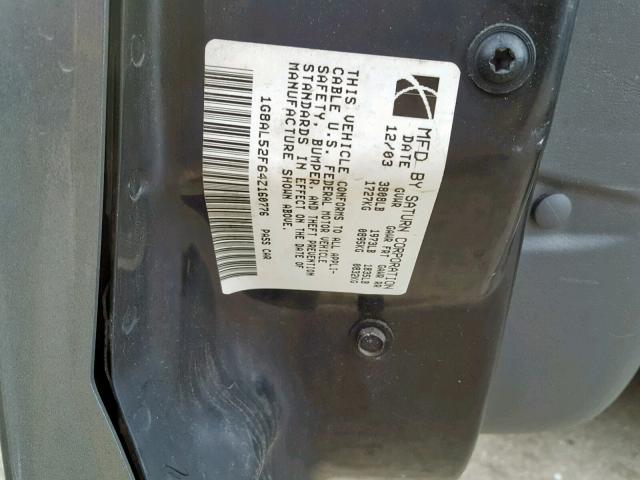 1G8AL52F64Z160776 - 2004 SATURN ION LEVEL GRAY photo 10