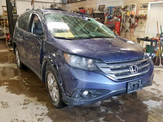 2HKRM4H75DH694889 - 2013 HONDA CR-V EXL BLUE photo 1