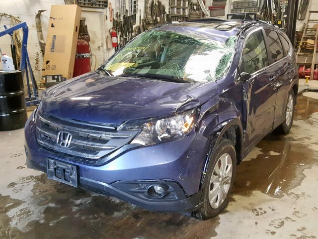 2HKRM4H75DH694889 - 2013 HONDA CR-V EXL BLUE photo 2