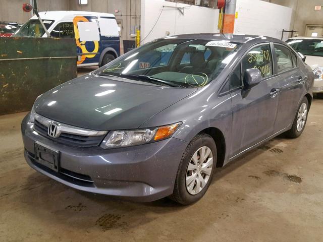 19XFB2F55CE006519 - 2012 HONDA CIVIC LX GRAY photo 2