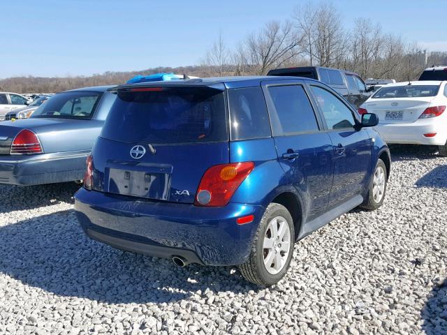 JTKKT624540065637 - 2004 TOYOTA SCION XA BLUE photo 4