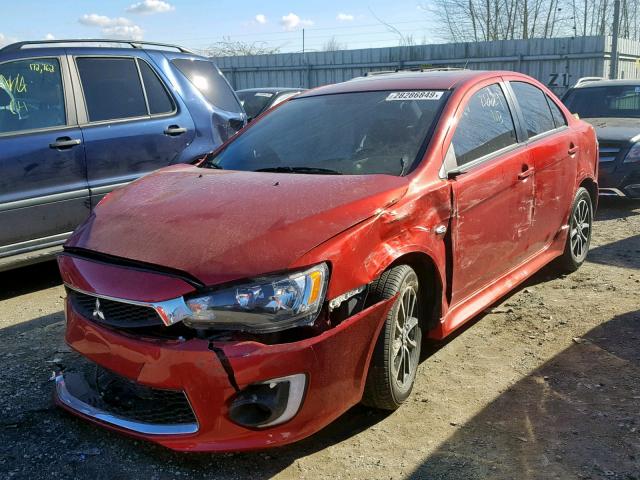 JA32U2FU4HU015770 - 2017 MITSUBISHI LANCER ES RED photo 2