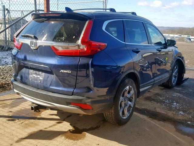 2HKRW2H8XHH611549 - 2017 HONDA CR-V EXL BLUE photo 4