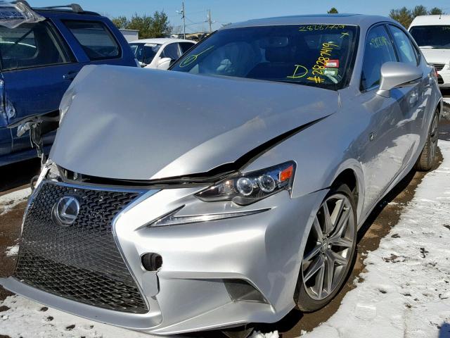 JTHCF1D25F5025094 - 2015 LEXUS IS 250 GRAY photo 2