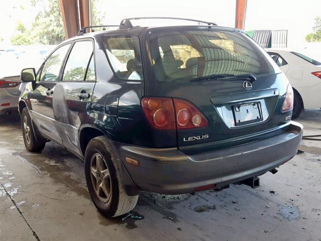 JT6GF10U1X0005523 - 1999 LEXUS RX 300 GREEN photo 3