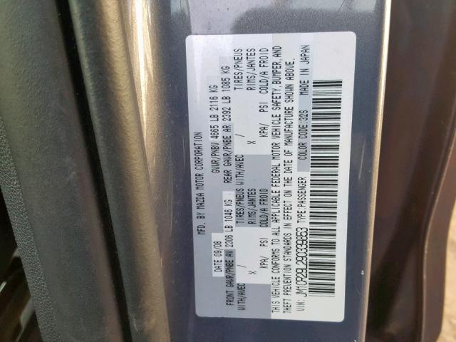 JM1CR29L290339853 - 2009 MAZDA 5 GRAY photo 10