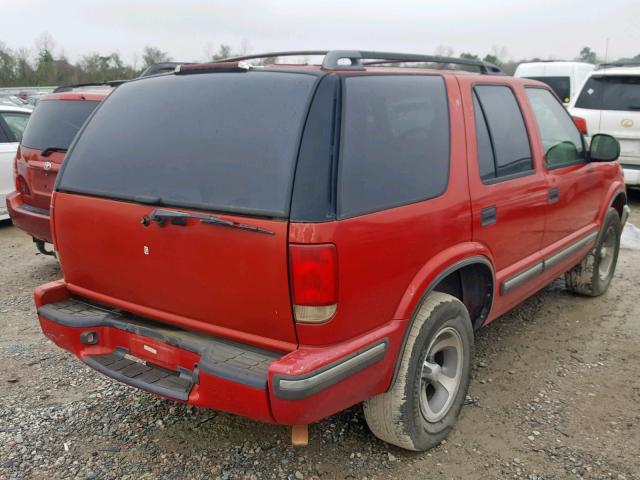 1GNCS13W9W2124625 - 1998 CHEVROLET BLAZER RED photo 4