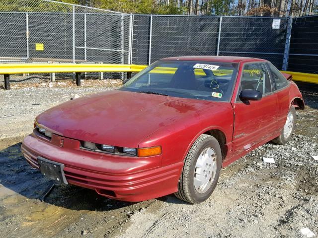 1G3WH14T5ND338670 - 1992 OLDSMOBILE CUTLASS SU RED photo 2
