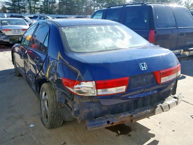 1HGCM56143A056215 - 2003 HONDA ACCORD DX BLUE photo 3