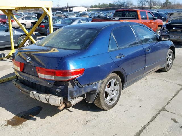 1HGCM56143A056215 - 2003 HONDA ACCORD DX BLUE photo 4