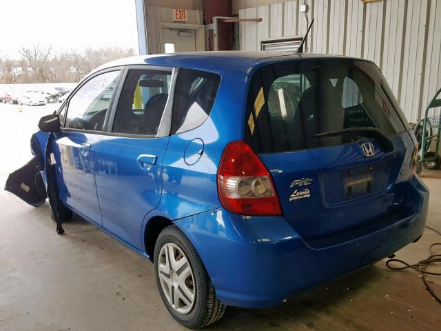 JHMGD384X7S063891 - 2007 HONDA FIT BLUE photo 3