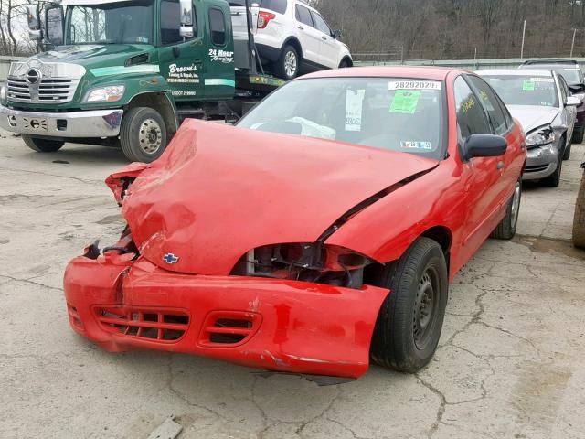 1G1JC524927247626 - 2002 CHEVROLET CAVALIER B RED photo 2