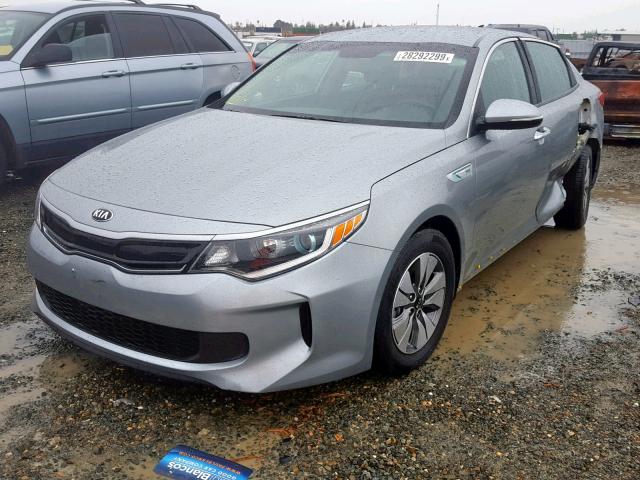 KNAGT4LE9H5011496 - 2017 KIA OPTIMA HYB SILVER photo 2