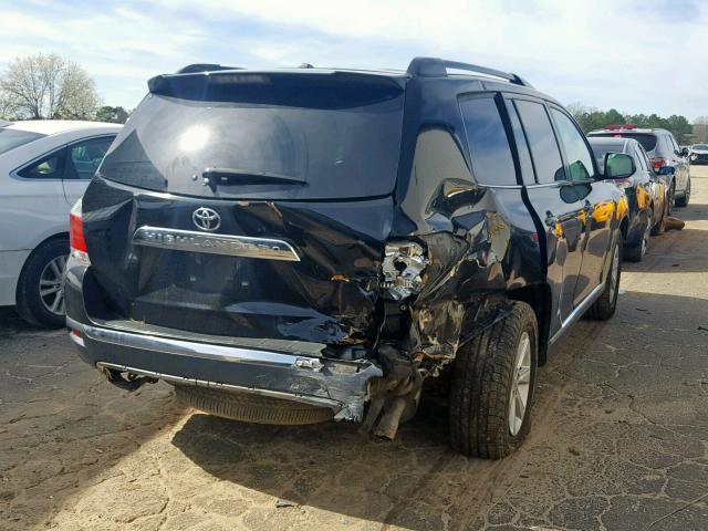 5TDZK3EH8BS035354 - 2011 TOYOTA HIGHLANDER BLACK photo 4