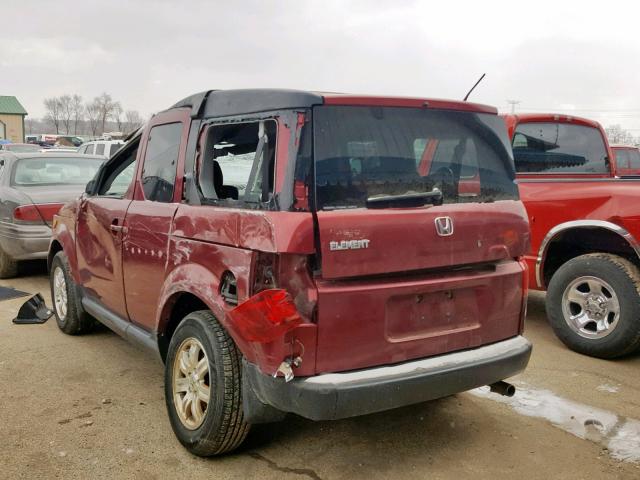 5J6YH28726L013665 - 2006 HONDA ELEMENT EX MAROON photo 3