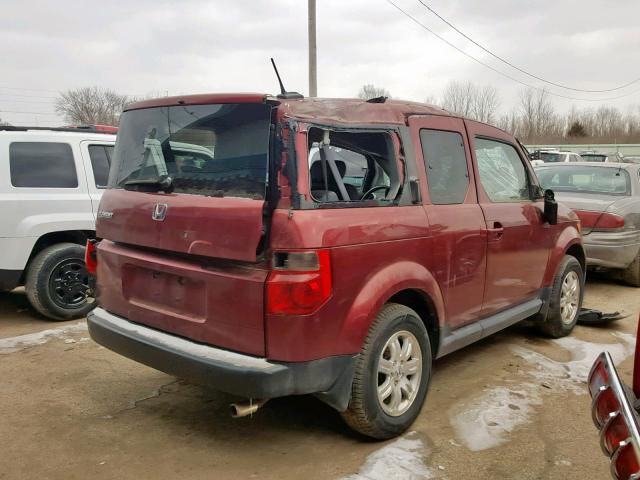 5J6YH28726L013665 - 2006 HONDA ELEMENT EX MAROON photo 4