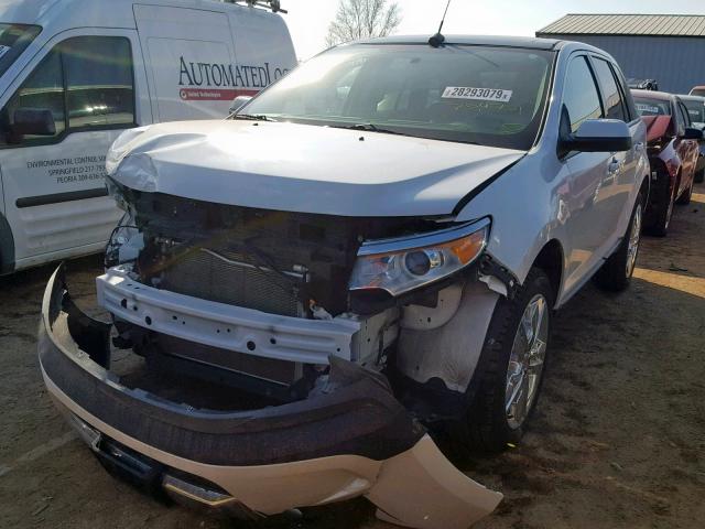 2FMDK3JC0EBB36166 - 2014 FORD EDGE SEL WHITE photo 2