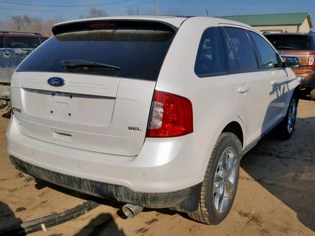 2FMDK3JC0EBB36166 - 2014 FORD EDGE SEL WHITE photo 4