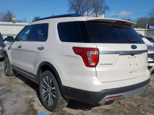 1FM5K8HT1GGB91373 - 2016 FORD EXPLORER P WHITE photo 3