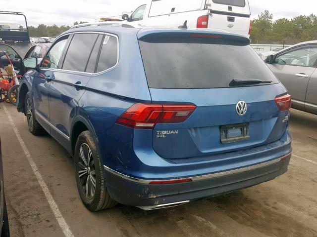 3VV2B7AX2JM080523 - 2018 VOLKSWAGEN TIGUAN SE BLUE photo 3