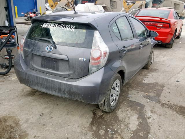 JTDKDTB36E1085255 - 2014 TOYOTA PRIUS C GRAY photo 4