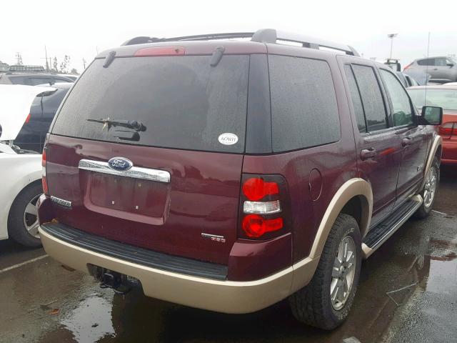 1FMEU74E47UB16731 - 2007 FORD EXPLORER E MAROON photo 4