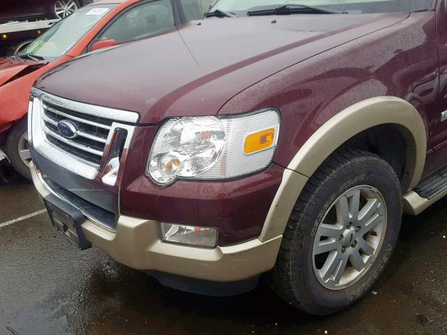 1FMEU74E47UB16731 - 2007 FORD EXPLORER E MAROON photo 9