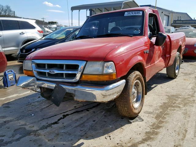 1FTYR10C9YPA20940 - 2000 FORD RANGER RED photo 2
