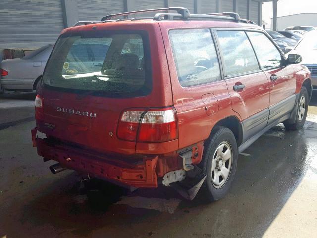 JF1SF63582H728936 - 2002 SUBARU FORESTER L RED photo 4