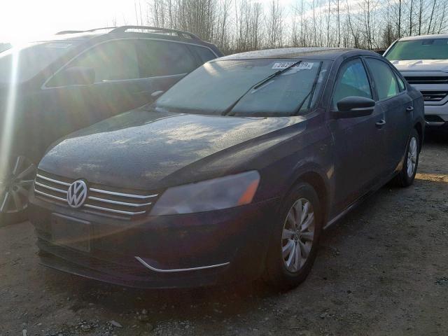 1VWAP7A37EC013056 - 2014 VOLKSWAGEN PASSAT S BLACK photo 2