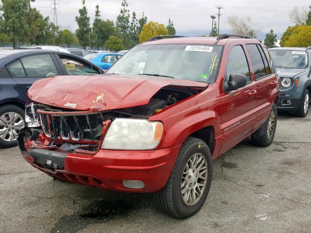 1J8GW58N73C600259 - 2003 JEEP GRAND CHER RED photo 2